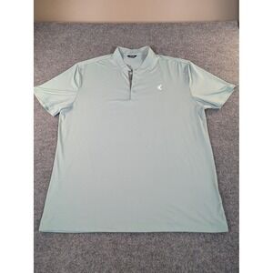 JMIERR Mens Band Collar Polo Shirt Sage Performance Golf Top Size 2XL #2411